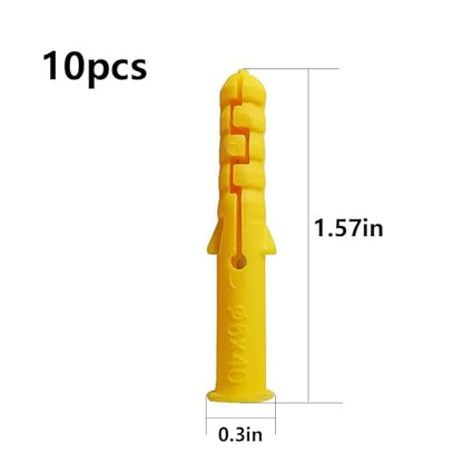 (274 pcs) Plastic Drywall Wall Anchors Kit with Screws， Concrete Screw kit Wall Anchor Set Suitable for Brick and Cement Walls