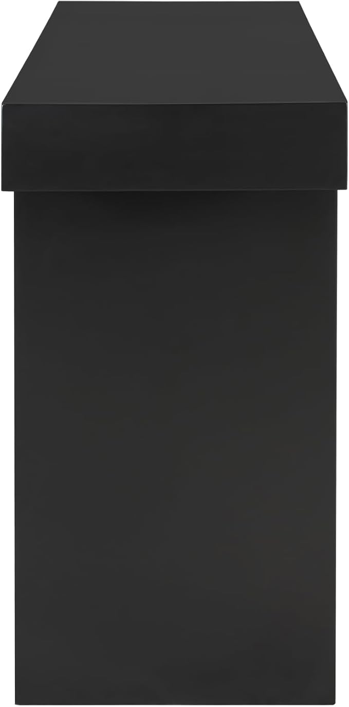 60" Large Console Table with Geometric Clean Lines Design,Stylish Entryway Table with Painted Finish and Adjustable Feet,Suitable for Living Room,Entryway,Hallway,Black