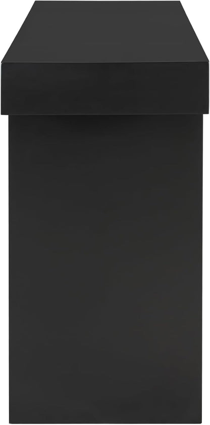 60" Large Console Table with Geometric Clean Lines Design,Stylish Entryway Table with Painted Finish and Adjustable Feet,Suitable for Living Room,Entryway,Hallway,Black