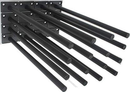 16 Pcs 11" Black Solid Steel Floating Shelf Bracket Blind Shelf Supports - Hidden Brackets for Floating Wood Shelves - Concealed Blind Shelf Support – Screws and Wall Plugs Included