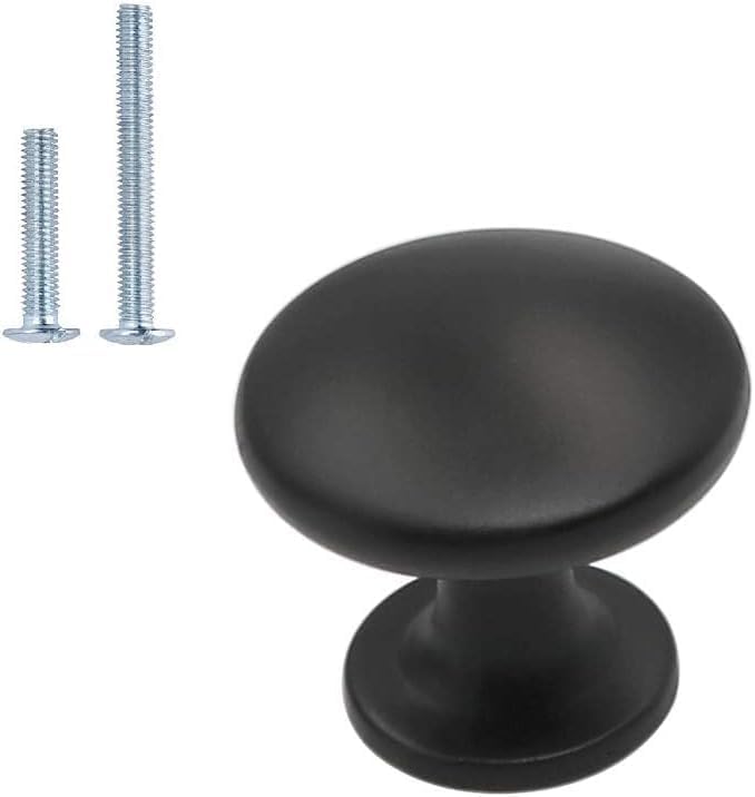homdiy Black Round Drawer Knobs, 40 Pack Kitchen Cabinet Hardware Knobs, Metal Drawer Pulls Dresser Handles for Bathroom, Closet, Wardrobe