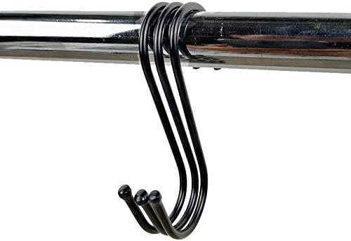 5 inch Extra Large S Hooks for Hanging, 6 Pack Heavy Duty Black S Hooks for Closet,Jeans Plants Jewelry Kitchen Pot Pan Cups Towels Hats