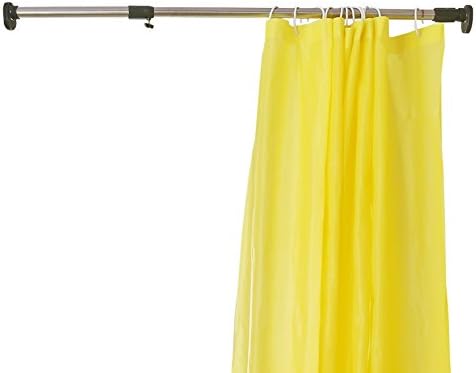 BAOYOUNI Tension Shower Window Curtain Rod Extendable Metal Closet Wardrobe Rail Bar Clothes Hanger Drying Rack 25.4mm Diameter (Grey, 50.8-79.9 Inches)