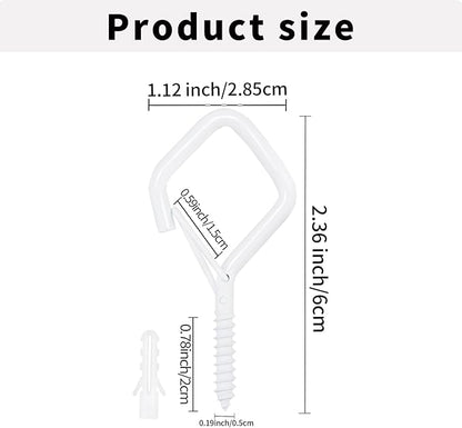 10PCS Eye Screw Hooks for Hanging Heavy Duty with Safety Buckle.Metal Ceiling Hooks for Hanging Plants,Cup,Wind Chime,Bird Feeders,christmas String Lights at Indoor&Outdoor,2.36 Inch(No Drill Bit)