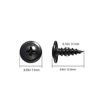 Wensilon（700 pcs）#4×1/2" Phillips Truss Head Wood Screws Black Galvanizing Quick Metal Self Tapping.