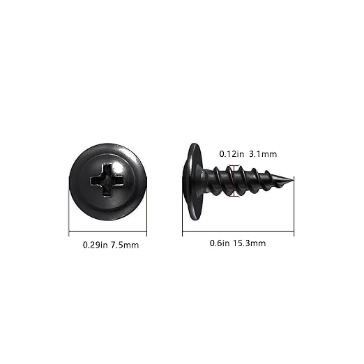 Wensilon（700 pcs）#4×1/2" Phillips Truss Head Wood Screws Black Galvanizing Quick Metal Self Tapping.