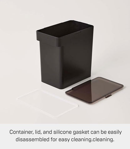 YAMAZAKI Home Tower Airtight Pet Food Storage Container - Cat And Dog Food Holder Bin With Transparent Lid And Handle - Large - Polypropylene - 15 Lbs., 3.2 Gallons, 12 Quarts