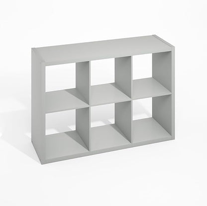 Furinno HERMITE Kitchen Island, 6-Cube Coffee Bar, Extra Thick Kitchen Storage, Bakers Rack, for Pantry Organizers and Storage, Kitchen Organization, Light Grey