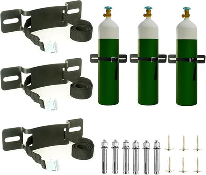 Propane Tank Holder，Gas Cylinder Holder Wall-Mounted Bracket Propane Tank Bracket with Screws and Safety Belt (black3)