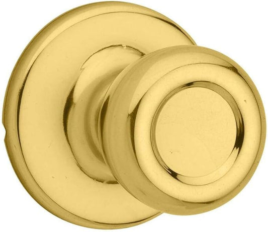 Kwikset Tylo Interior Passage Door Knob, Handle For Closet and Hallway Doors, Non-Locking Doorknob in Polished Brass