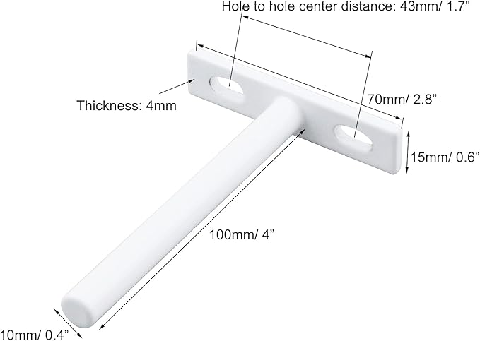 Antrader 4 Sets 4" Heavy Duty Blind Shelf Supports Hidden Brackets, Suitable for Wood Shelves, with Screws and Anchors, White