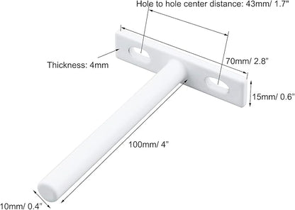 Antrader 4 Sets 4" Heavy Duty Blind Shelf Supports Hidden Brackets, Suitable for Wood Shelves, with Screws and Anchors, White