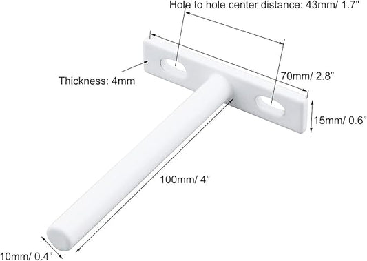 Antrader 4 Sets 4" Heavy Duty Blind Shelf Supports Hidden Brackets, Suitable for Wood Shelves, with Screws and Anchors, White