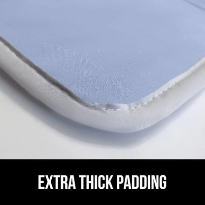 GORILLA GRIP Ironing Mat, Portable Iron Pad, Magnetic Cover for Top of Laundry Washer, Dryer, Tabletop, Countertop Padded Blanket, Silicone Coating and Scorch Resistant, Travel Size 28x24, Blue