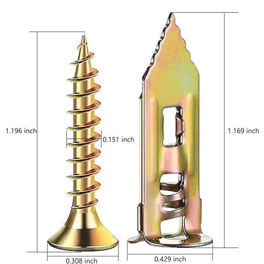 Wensilon(616 pcs) Phillips Truss Head Wood Screws、Self Tapping Screws、Concrete Screws with Drywall Plastic Anchors Assortment Kit