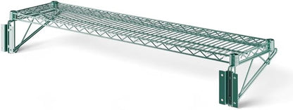 12" x 48" Green Wall-Mounted Wire Shelf with Epoxy Coating, Heavy-Duty Steel Storage Rack, NSF Certified, Easy Installation, Open Wire Design for Kitchen, Garage, or Utility Storage