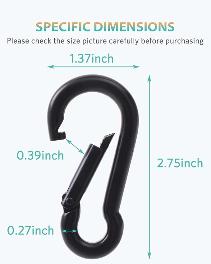 Carabiner Clips, 316 Stainless Steel Carabiner Clip, Heavy Duty Carabiner Hooks, Keychain Carabiners, Multi-Purpose Spring Snap Hook for Dog Leash, Outdoor Camping, Swing, Hammock