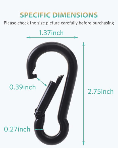 Carabiner Clips, 316 Stainless Steel Carabiner Clip, Heavy Duty Carabiner Hooks, Keychain Carabiners, Multi-Purpose Spring Snap Hook for Dog Leash, Outdoor Camping, Swing, Hammock