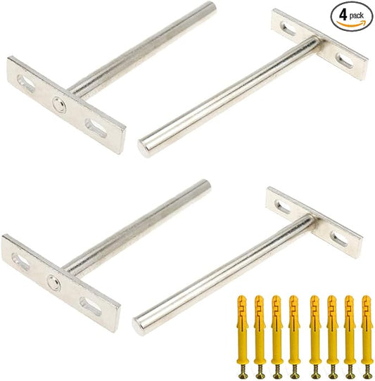 Floating Shelf Brackets 5" Length Heavy Duty Blind Shelf Supports - 4pcs