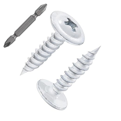 Wensilon(350 pcs)#8×5/8" Phillips Truss Head Wood Screws White Iron Quick Metal Self Tapping