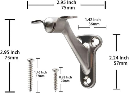 Triumph Hardware,3 Pack,3" Heavy Duty Handrail Bracket Brushed Nickel,Stair Railing Bracket