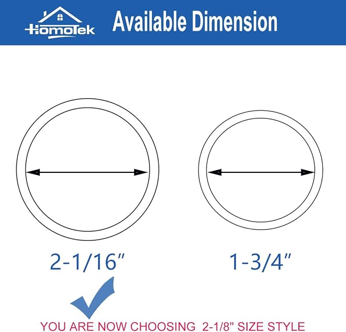 HOMOTEK 8 Pack Closet Door Finger Pull 2-1/16”, Easy Snap in Installation, Brushed Brass Finish, Fits a 5/16”Depth x 2-1/16" Diameter Opening Hole
