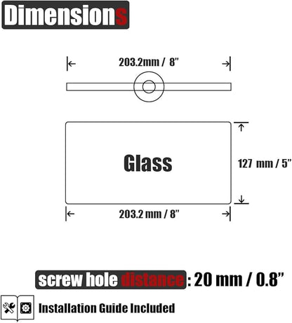 JQK Bathroom Glass Shelf Oil Rubbed Bronze, Tempered Glass Shower Storage 8 by 5 inches, 304 Stainless Steel ORB Wall Mount, TGS101L8-ORB