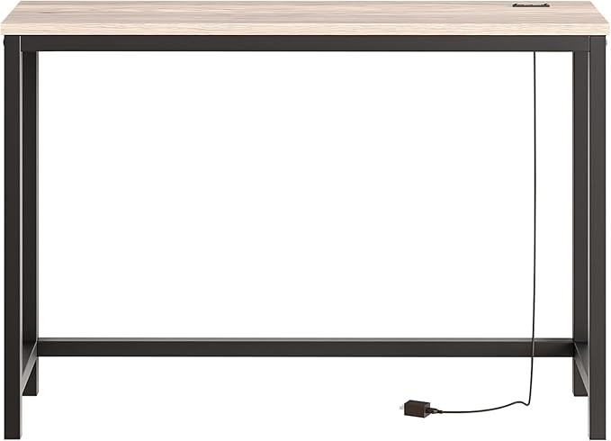 BOFENG Narrow Console Table with Outlet,Thin Sofa Table with Charging Station,41.5 Inch Small Entryway Table,for Hallway,Bedroom,Living Room,Foyer,White Oak