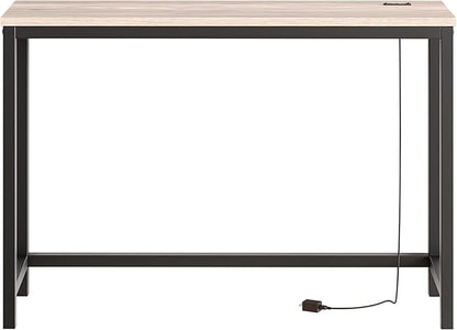 BOFENG Narrow Console Table with Outlet,Thin Sofa Table with Charging Station,41.5 Inch Small Entryway Table,for Hallway,Bedroom,Living Room,Foyer,White Oak