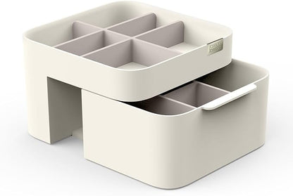 Joseph Joseph 75004 Viva Makeup Cosmetic Storage Organizer with Drawer, Medium, Shell