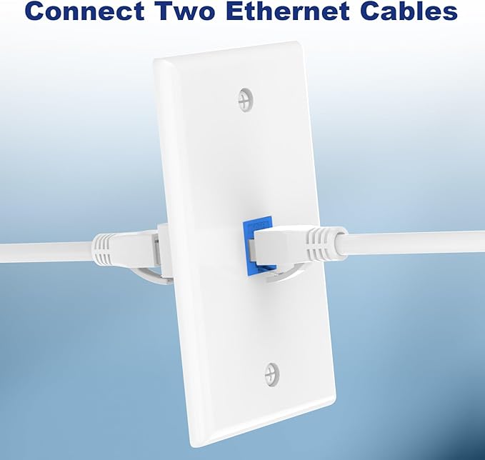 VCE 6-Pack Ethernet Wall Plate (UL-Listed), CAT6 RJ45 Wall Plate with Low Voltage Mounting Bracket 1 Gang, Blue