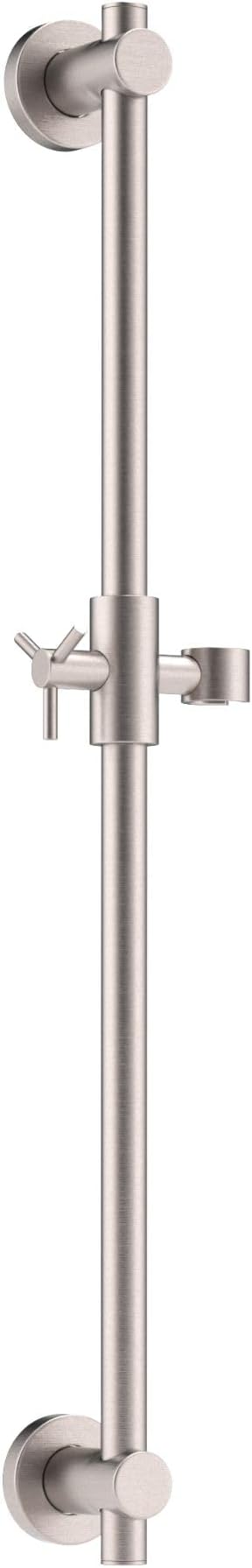 HammerHead Showers® Solid Metal 27.5 Inch Shower Slide Bar for Hand Held Shower Heads, Brushed Nickel | Adjustable Height Showerhead with Hose Rail System | Easily Adjust Height & Angle of Handshower
