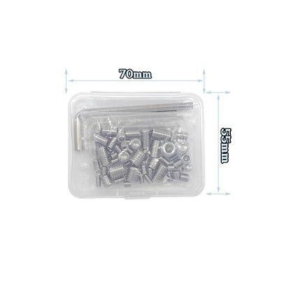 60pcs Set Screws, Allen Head Screws, Grub Screws M3 M4 M5 M6 M8 for Home Repair, Install Door Lock, Repair Furniture, Electronic Product, DIY, Fixtures (Stainless Steel 12 Sizes)