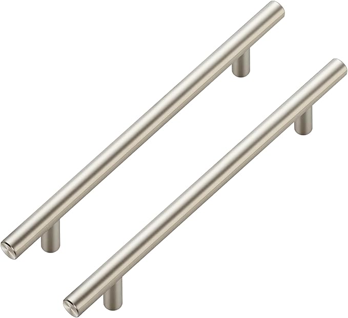 JOY DECOR 45 Pack Cabinet Handles, Brushed Nickel Cabinet Pulls, 6-1/4 in Hole Center Kitchen Cabinet Handles, Stainless Steel T Bar Handles for Dresser Drawers