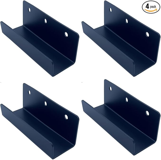 4 PCS Black Tile Hanger Steel Wall Tile Bracket Wall Display,Ladder Hanger for Wall Mount U Bracket,Billboard Hook Wall Bracket ,Thickness 2 mm,(Slot width-38mm)