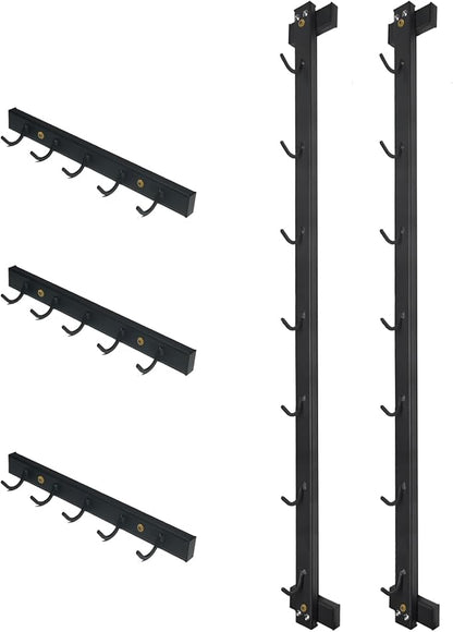 Wall Mounted Lat Pull Down Bar Organizer with Hooks, Home Gym Storage Rack for Lat Pulldown Attachments, Cable Attachments Rack for Gym Accessories