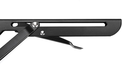 Sumnacon Sturdy Folding Shelf Brackets - Heavy Duty Metal Triangle Table Bench Folding Shelf Bracket 10 Inch, 2 Pcs Folding Shelf Hinge Wall Mounted, Max Load 132lb (Black)