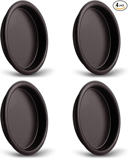HOMOTEK 4 Pack Closet Door Finger Pull 2-1/16”, Easy Snap in Installation, Oil Rubbed Bronze,Fits a 5/16”Depth x 2-1/16" Diameter Opening Hole