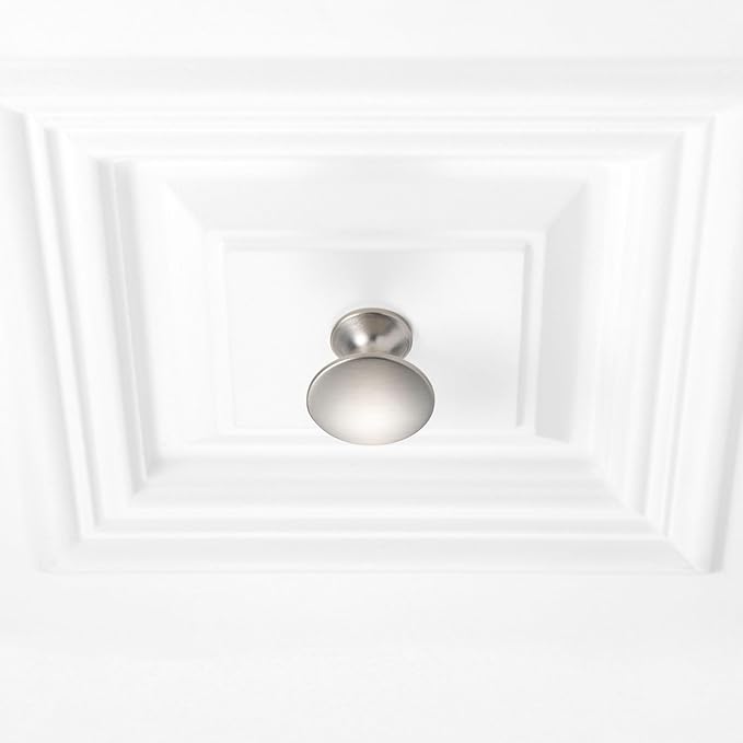 KOOFIZO 20-Pack Round Cabinet Knob - Brushed Nickel Pull Handle (Dia.30mm / 1.2 Inch) for Kitchen Cupboard Door, Bedroom Dresser Drawer, Bathroom Wardrobe Hardware