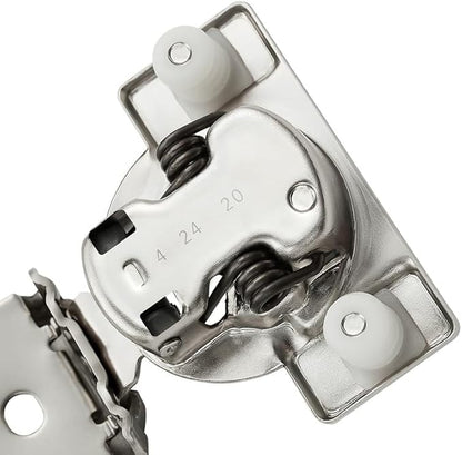 2 Pack 1 Pair 1 inch Overlay Soft Close Hinges for Kitchen Cabinet Hinges Satin Nickel Hidden Hinges Stainless Steel Concealed Hinge self Closing