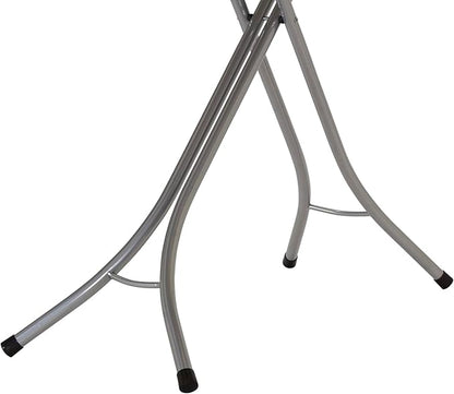 Household Essentials Wide Top Ironing Board, 4-Legs, Steel Top Ironing Board with Fixed Iron Rest, Fiber Pad, Scorch and Stain Resistant, Silver Frame and Silicone-Coated Cotton Cover