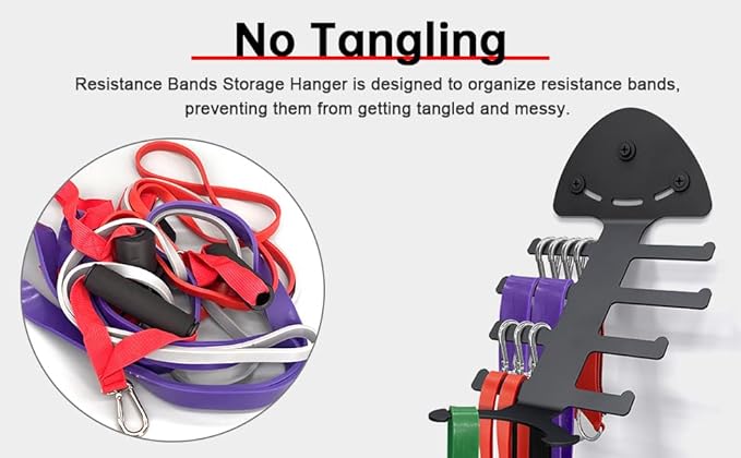 Exercise Resistance Band Rack, Resistance Bands Storage Hanger Gym Equipment Organizer Rack for Pull Up Bands, Multi-Purpose Gym Equipment Storage