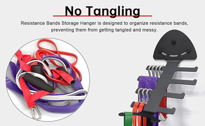 Exercise Resistance Band Rack, Resistance Bands Storage Hanger Gym Equipment Organizer Rack for Pull Up Bands, Multi-Purpose Gym Equipment Storage