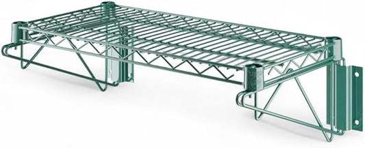 14" x 24" Green Wall-Mounted Wire Shelf with Epoxy Coating, Heavy-Duty Steel Storage Rack, NSF Certified, Easy Installation, Open Wire Design for Kitchen, Garage, or Utility Storage