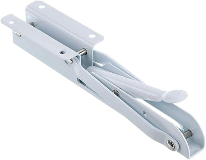 Sumnacon Sturdy Folding Shelf Brackets - Heavy Duty Metal Triangle Table Bench Folding Shelf Brackets, 2 Pcs Folding Shelf Hinge Wall Mounted (8 Inch, White)