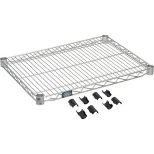 Nexel Additional Wire Shelf for Wire Shelving Units, 600-800 lb Capacity, 18" W x 30" L, Silver Epoxy Finish