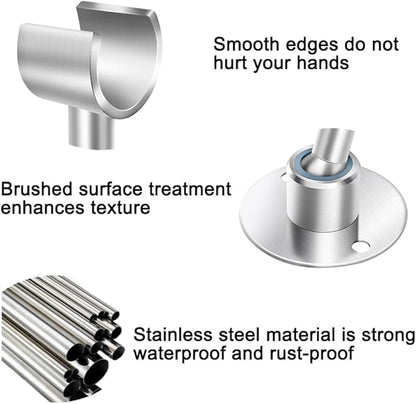 Shower Head Holder Wall Mount,Stainless Steel Handheld Shower Head Holder,Adjustable Shower Spray Holder Metal Shower Head Bracket,Brushed Finish