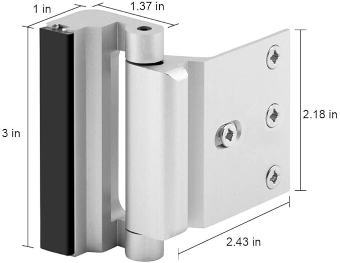 Home Security Door Lock, 2 Pack Childproof Door Reinforcement Lock with 3 Inch Stop Withstand 800 lbs for Top Front Inward Swinging Door, Upgrade Flip High Night Lock to Defend Your Home Kids