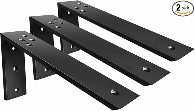 Countertop Support Brackets 3 Pack L Bracket Countertop Brackets 10" x 6" x 2.5" Heavy Duty 3/8" Thick Shelf Brackets Metal Corbels L Shape Bracket for Wood Shelf/Quartz/Granite/Concret Countertops