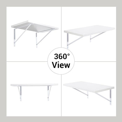 HOME MASTER HARDWARE 20 x 13 inch Heavy Duty Shelf Brackets, 6-Pack White Metal L Brackets - 90 Degree Angle Supports for Wall Mounted Wood Shelving, Floating Shelves with Screws